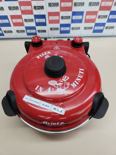 Ariete 919 - Horno para pizza en 4 minutos, 1200 W, 5 niveles temperatura, diámetro 33 cm, regulador de tiempo 30 minutos y temperatura, indicador luminosos encendido/apagado, color rojo negro